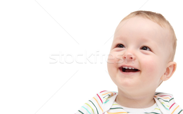 Piękna uśmiechnięty baby twarz przestrzeni zabawy Zdjęcia stock © nikkos