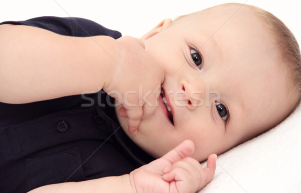 Baby powrót oka twarz szczęśliwy piękna Zdjęcia stock © nikkos