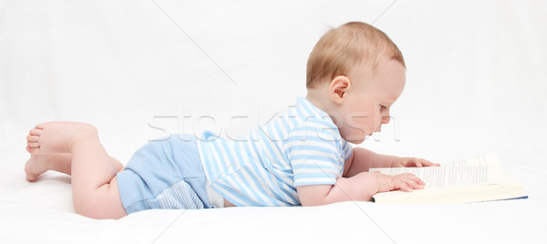 赤ちゃん 少年 読む 図書 ホーム 教育 ストックフォト © nikkos