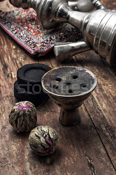 hookah and dry elite tea leaves Stock photo © nikolaydonetsk