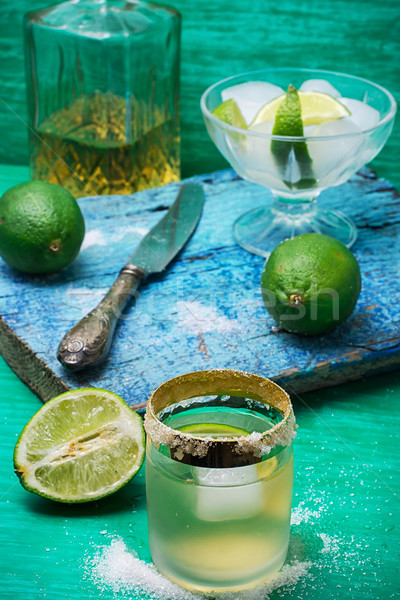 Stock photo: refreshing cocktail made of rum and lime with ice