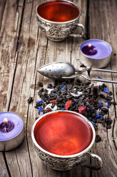 Herbata ziołowa martwa natura starych medycznych muzyka Zdjęcia stock © nikolaydonetsk