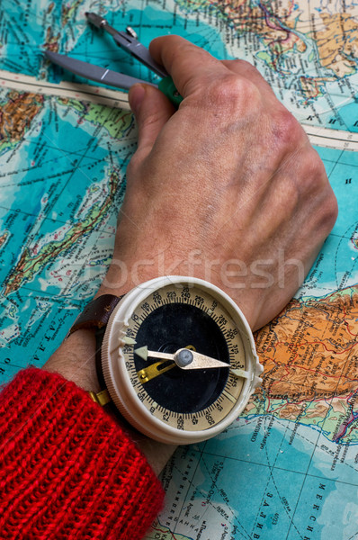 hand to indicate the route  Stock photo © nikolaydonetsk