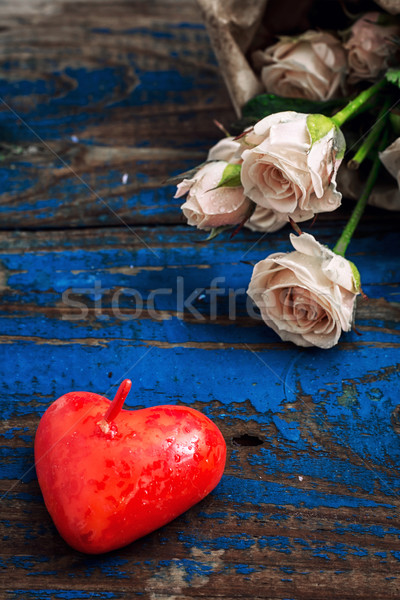 Simbolo san valentino rose amore rosa tavola Foto d'archivio © nikolaydonetsk