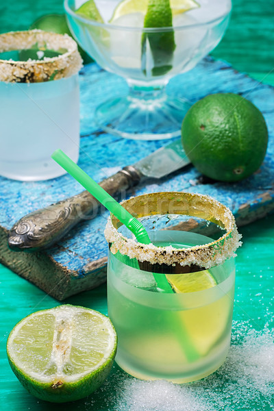 refreshing cocktail made of rum and lime with ice Stock photo © nikolaydonetsk