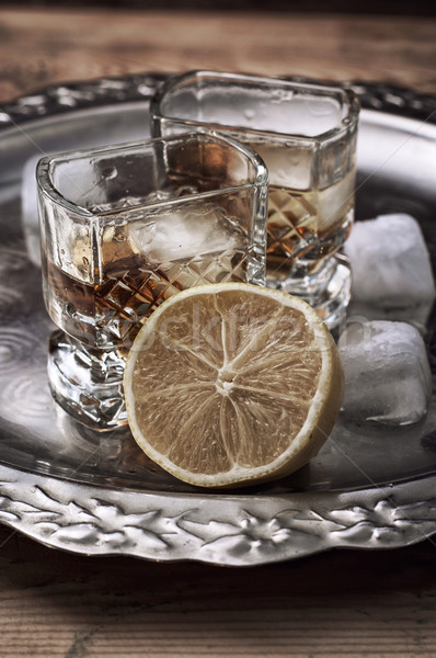 Alkoholos ital whiskey üveg klasszikus stílus háttér Stock fotó © nikolaydonetsk