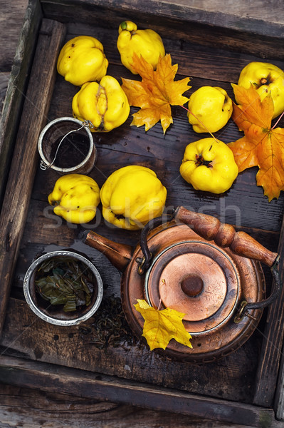 Fruit tea with quince Stock photo © nikolaydonetsk