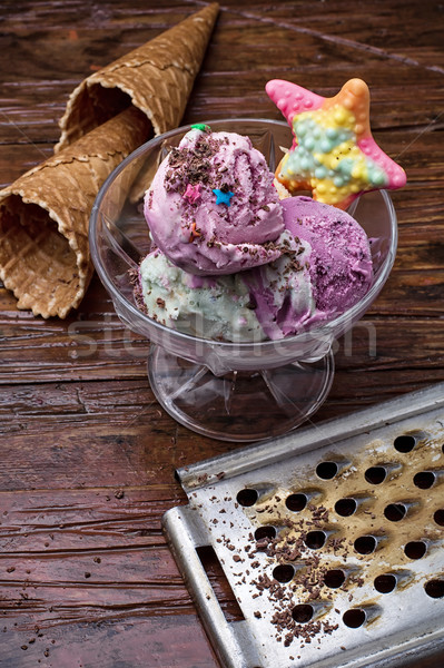 fruit ice cream in  bowl Stock photo © nikolaydonetsk