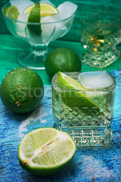 Foto stock: Coquetel · rum · cal · gelo · vidro