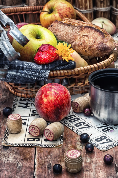 fruit basket and game lotto Stock photo © nikolaydonetsk
