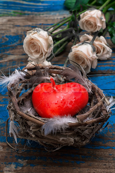 Simbolo san valentino rose amore rosa tavola Foto d'archivio © nikolaydonetsk