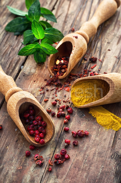 Still life with spices and herbs Stock photo © nikolaydonetsk