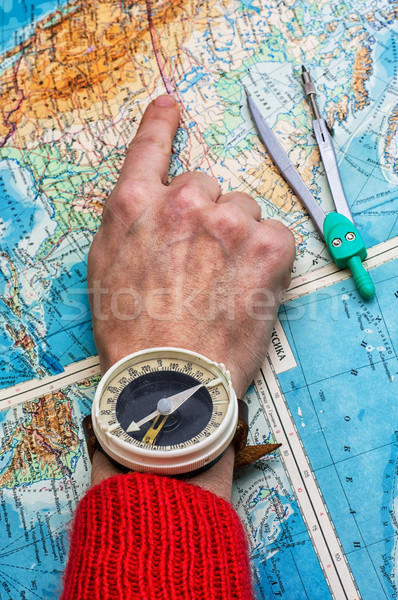 hand to indicate the route  Stock photo © nikolaydonetsk