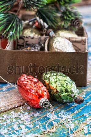 old Soviet toys on the Christmas tree Stock photo © nikolaydonetsk