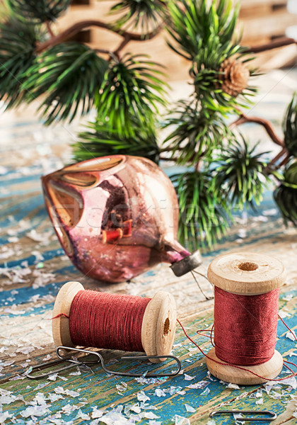 Alten sowjetischen Spielzeug Weihnachtsbaum unterschiedlich überholt Stock foto © nikolaydonetsk