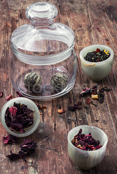 brewed leaf tea in glass jar Stock photo © nikolaydonetsk