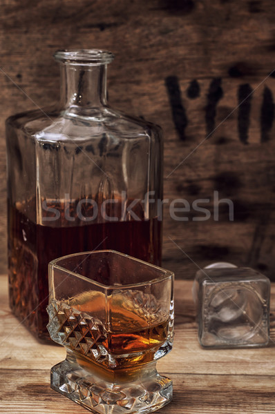 Brandy gafas vintage estilo vidrio retro Foto stock © nikolaydonetsk