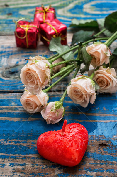 Rozen symbool valentijnsdag bruiloft liefde steeg Stockfoto © nikolaydonetsk