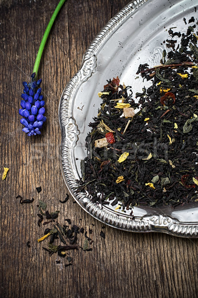 Сток-фото: чай · листьев · таблице · стране · цветок