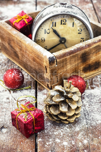 Retro Noel eski çalar saat modası geçmiş Stok fotoğraf © nikolaydonetsk