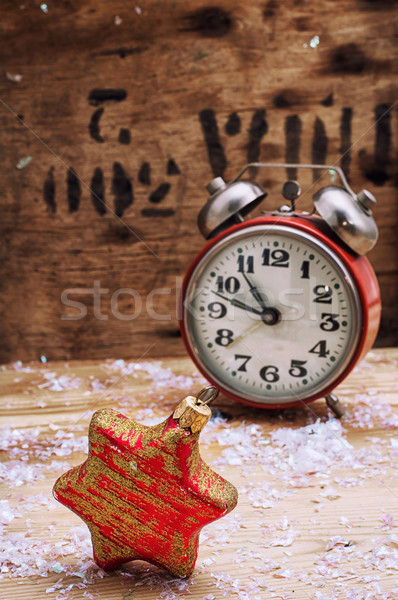 Navidad decoración reloj juguetes vintage estilo Foto stock © nikolaydonetsk