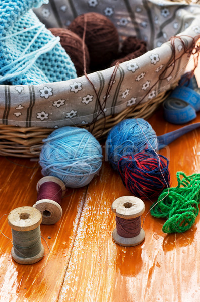 Cucire accessori palla filati tessuto Foto d'archivio © nikolaydonetsk