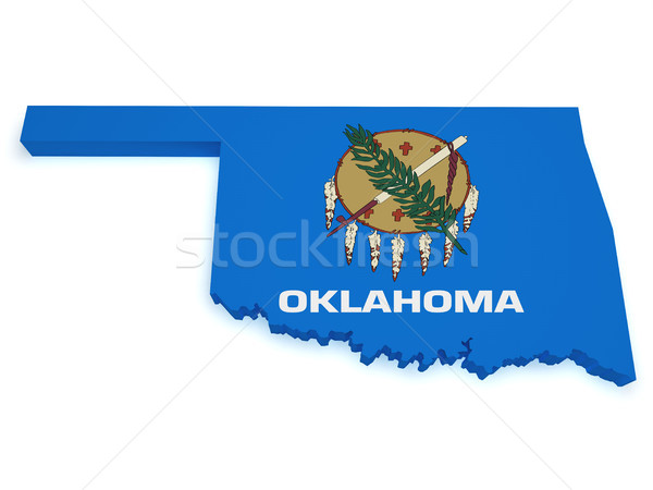 Oklahoma pavillon carte 3D forme isolé [[stock_photo]] © NiroDesign