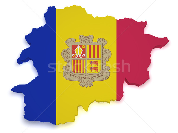 Andorra bandeira mapa 3D forma isolado Foto stock © NiroDesign