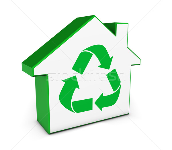 üvegház ikon újrahasznosítás szimbólum ingatlan üzlet Stock fotó © NiroDesign