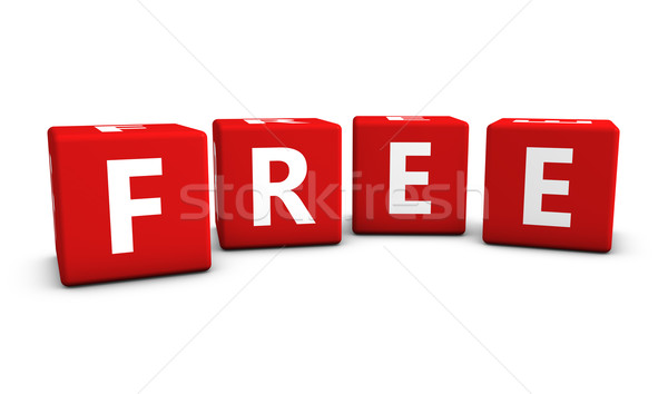 Free Sign On Red Cubes Stock photo © NiroDesign
