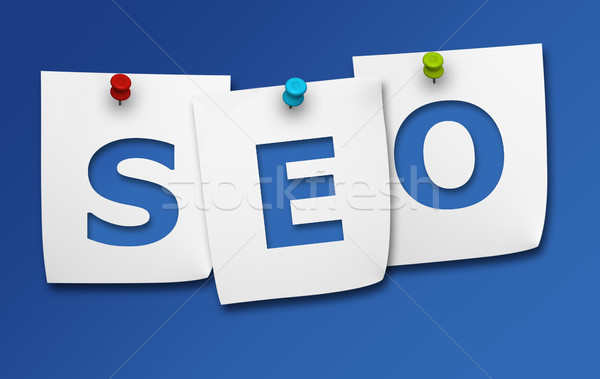 Seo post it Website Optimierung Internet Suchmaschine Stock foto © NiroDesign