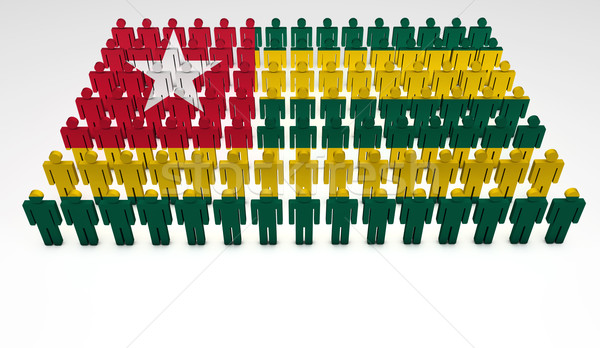 Togo zászló parádé 3d emberek felső kilátás Stock fotó © NiroDesign