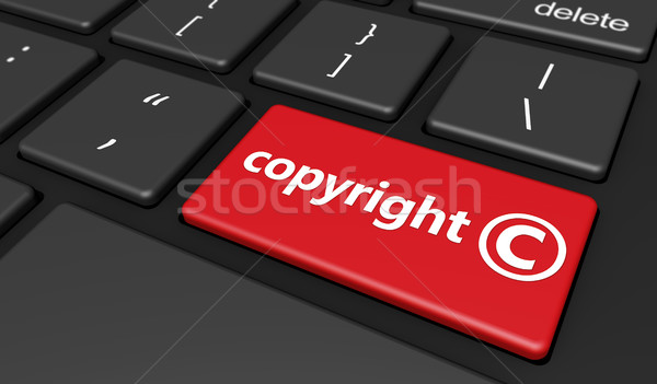 Auteursrecht symbool computer knop intellectuele eigendom digitale Stockfoto © NiroDesign