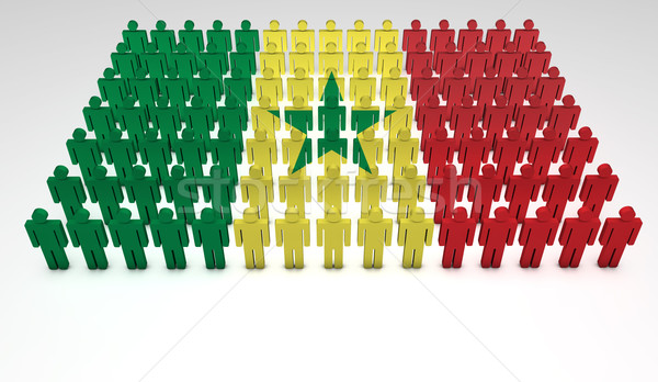 Senegal banderą parada 3d osób górę widoku Zdjęcia stock © NiroDesign