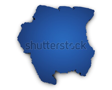 Térkép Suriname 3D forma színes kék Stock fotó © NiroDesign