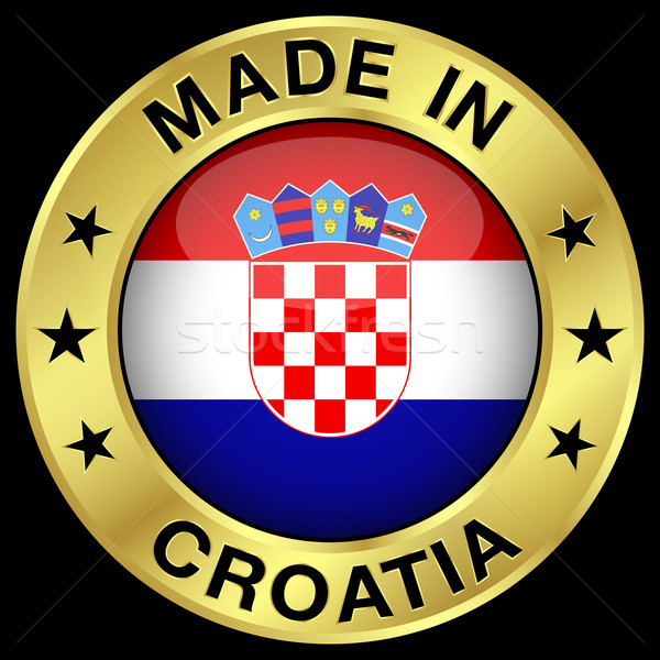 Croatia aur insignă icoană central Imagine de stoc © NiroDesign