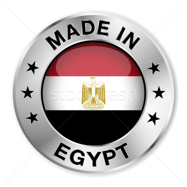 Made In Egypt Silver Badge Stock photo © NiroDesign