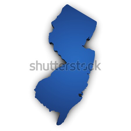 Karte New Jersey 3D Form blau Stock foto © NiroDesign