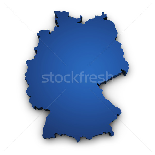 Karte Deutschland 3D Form blau Stock foto © NiroDesign