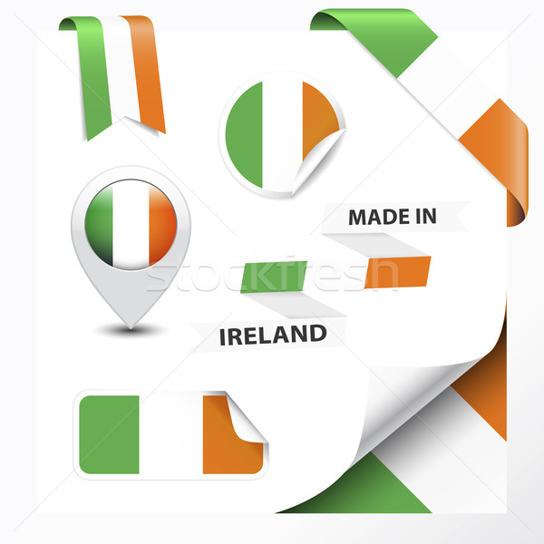 Írország gyűjtemény szalag címke matricák kitűző Stock fotó © NiroDesign