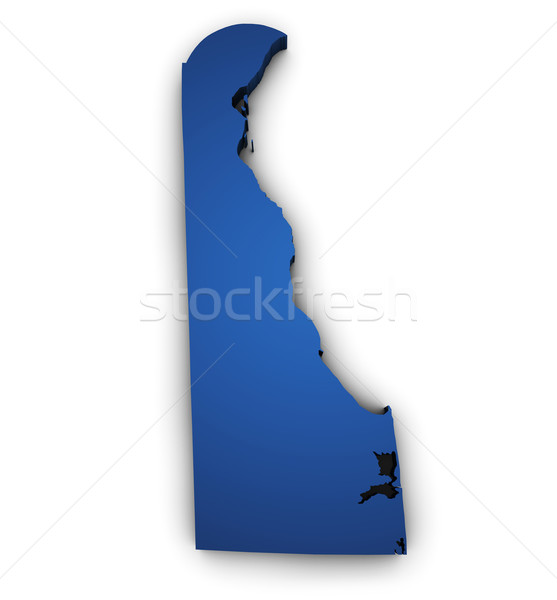 Térkép Delaware 3D forma színes kék Stock fotó © NiroDesign