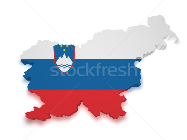 Slovenia Map Flag 3d Shape Stock photo © NiroDesign