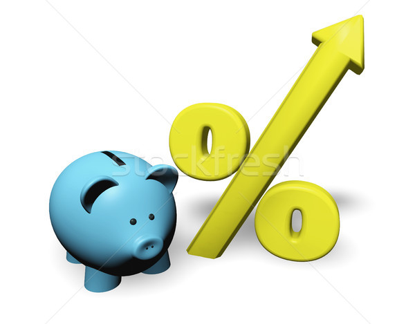 Piggy bank crescente percentagem engraçado ouro por cento Foto stock © NiroDesign