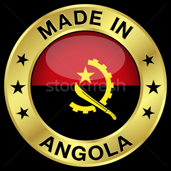 Angola badge oro icona centrale lucido Foto d'archivio © NiroDesign