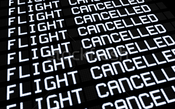 Repülőtér tábla repülőjáratok indulási oldal mutat sztrájk Stock fotó © NiroDesign