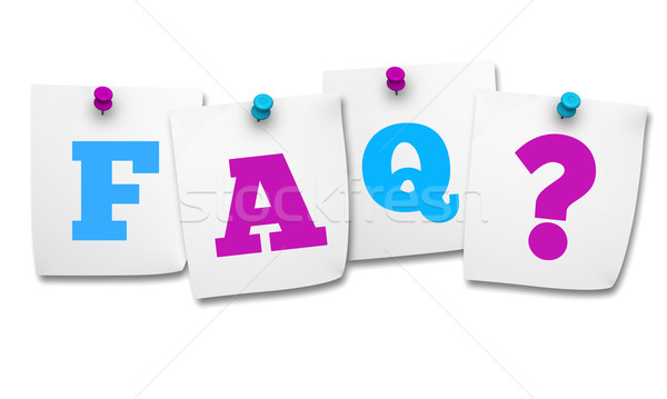 Faq And Question Mark On Post It Stock photo © NiroDesign