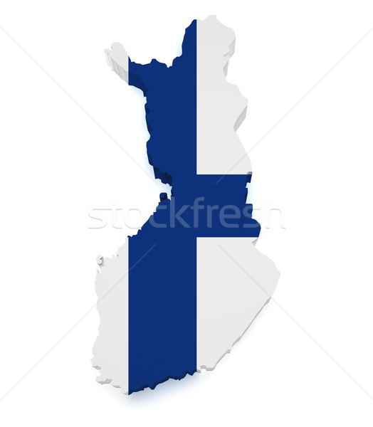 Finlandia Pokaż banderą 3D odizolowany Zdjęcia stock © NiroDesign