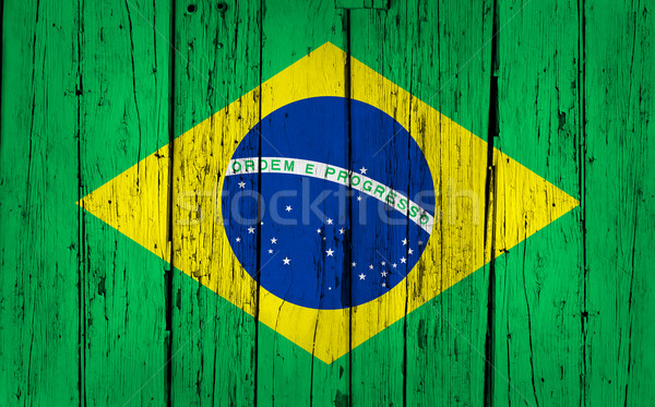 Brasil bandeira madeira grunge pintado Foto stock © NiroDesign