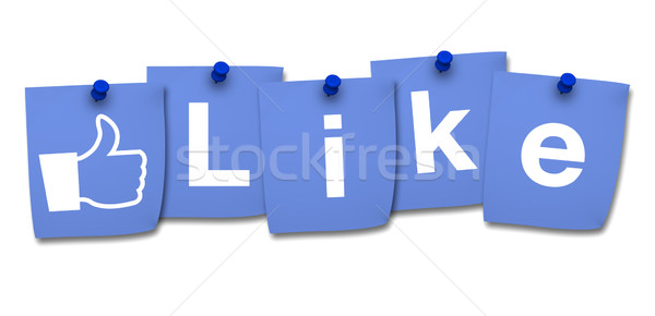 Zoals icon woord Blauw post-it website Stockfoto © NiroDesign