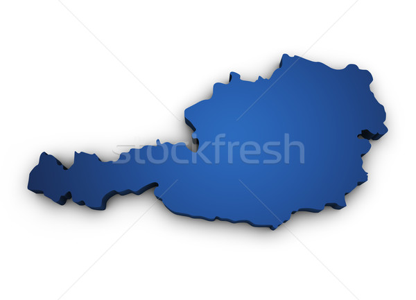 Térkép Ausztria 3D forma színes kék Stock fotó © NiroDesign